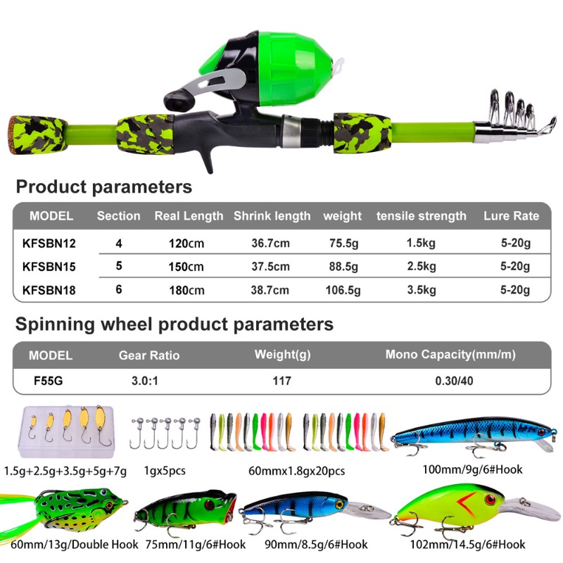 Children Fishing Pole Telescop - Fishing Rod Spinning recension och pris