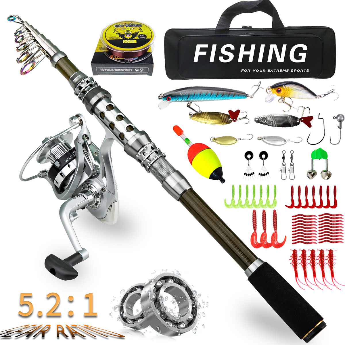 Portable Far Throw Rod Wheel F - Fishing Rod Spinning recension och pris