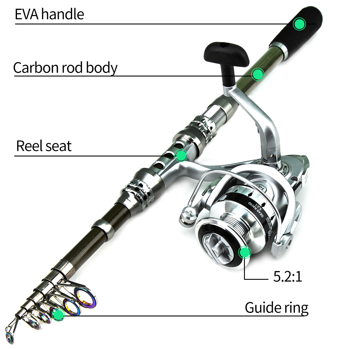 Portable Far Throw Rod Wheel F - Fishing Rod Spinning recension och pris