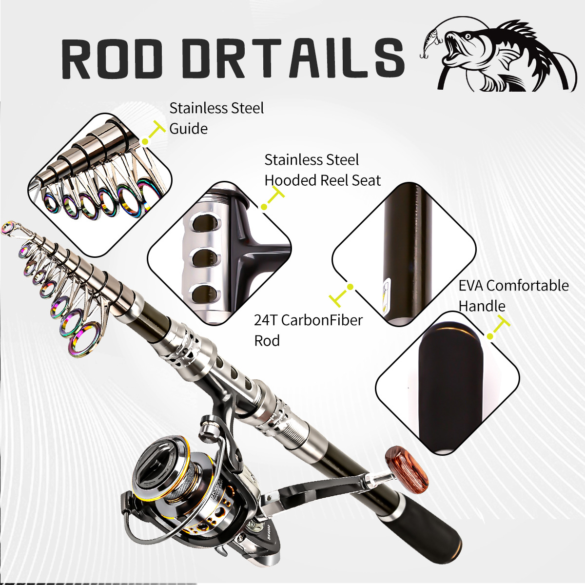 Fishing Pole Set Full Kits Wit - Fishing Rod Spinning recension och pris